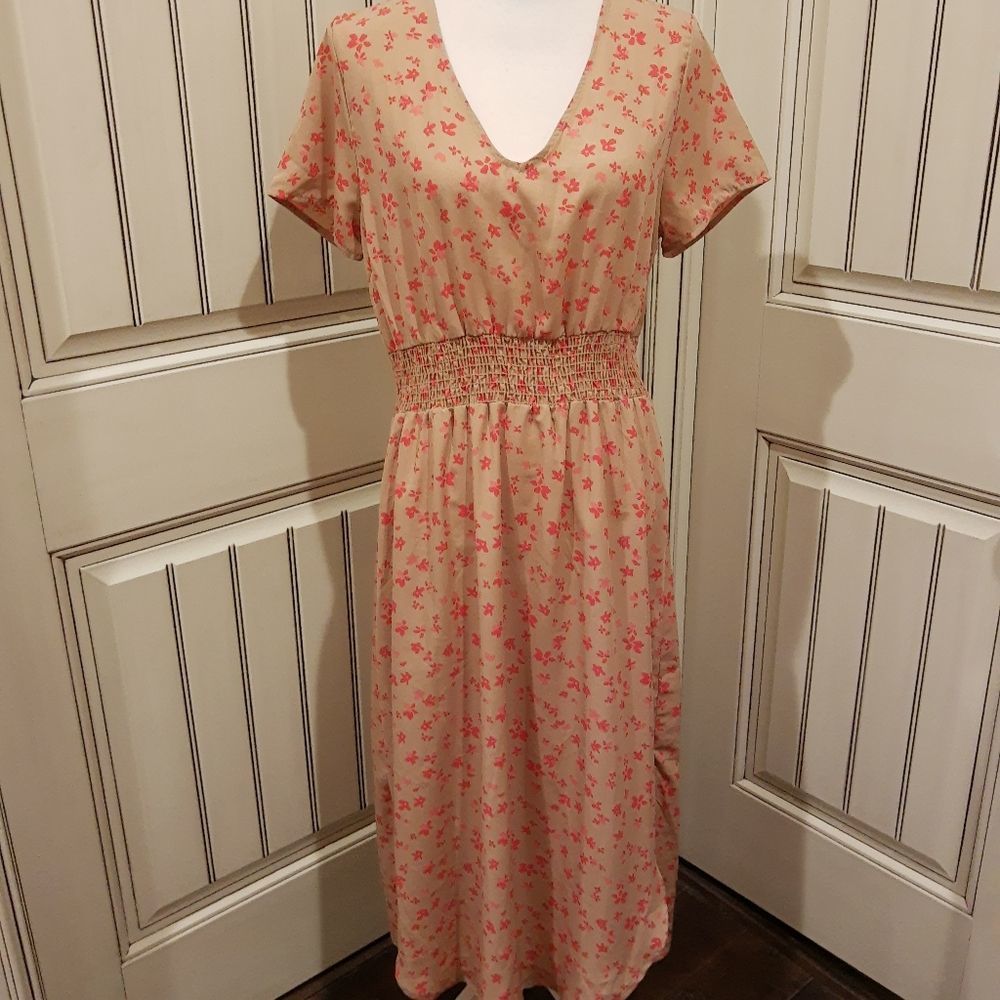 Kaileigh Pink Floral Midi Dress